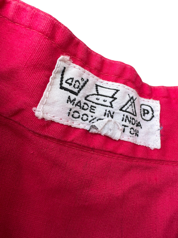 1980s Pink/Red Long Sleeve Jumpsuit - M - Think Vintage ltd