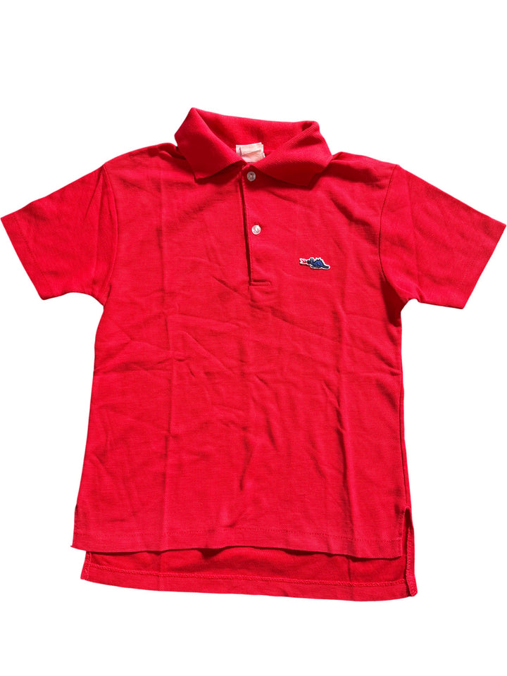 1980s Sears Boys Red Polo Shirt - Age 9/10 - Think Vintage ltd