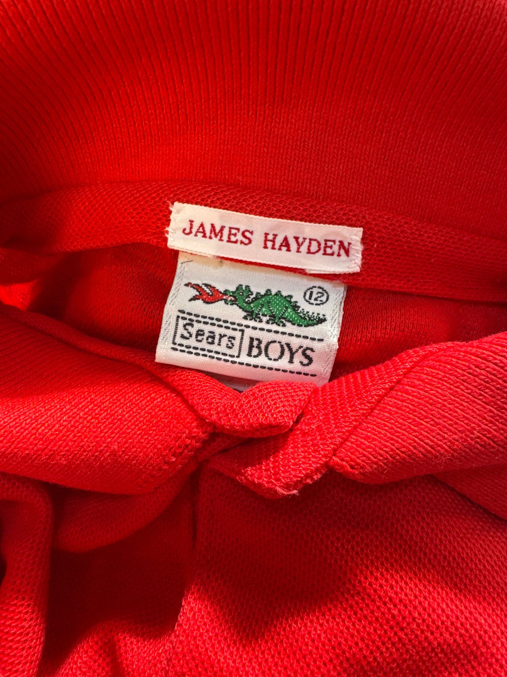 1980s Sears Boys Red Polo Shirt - Age 9/10 - Think Vintage ltd