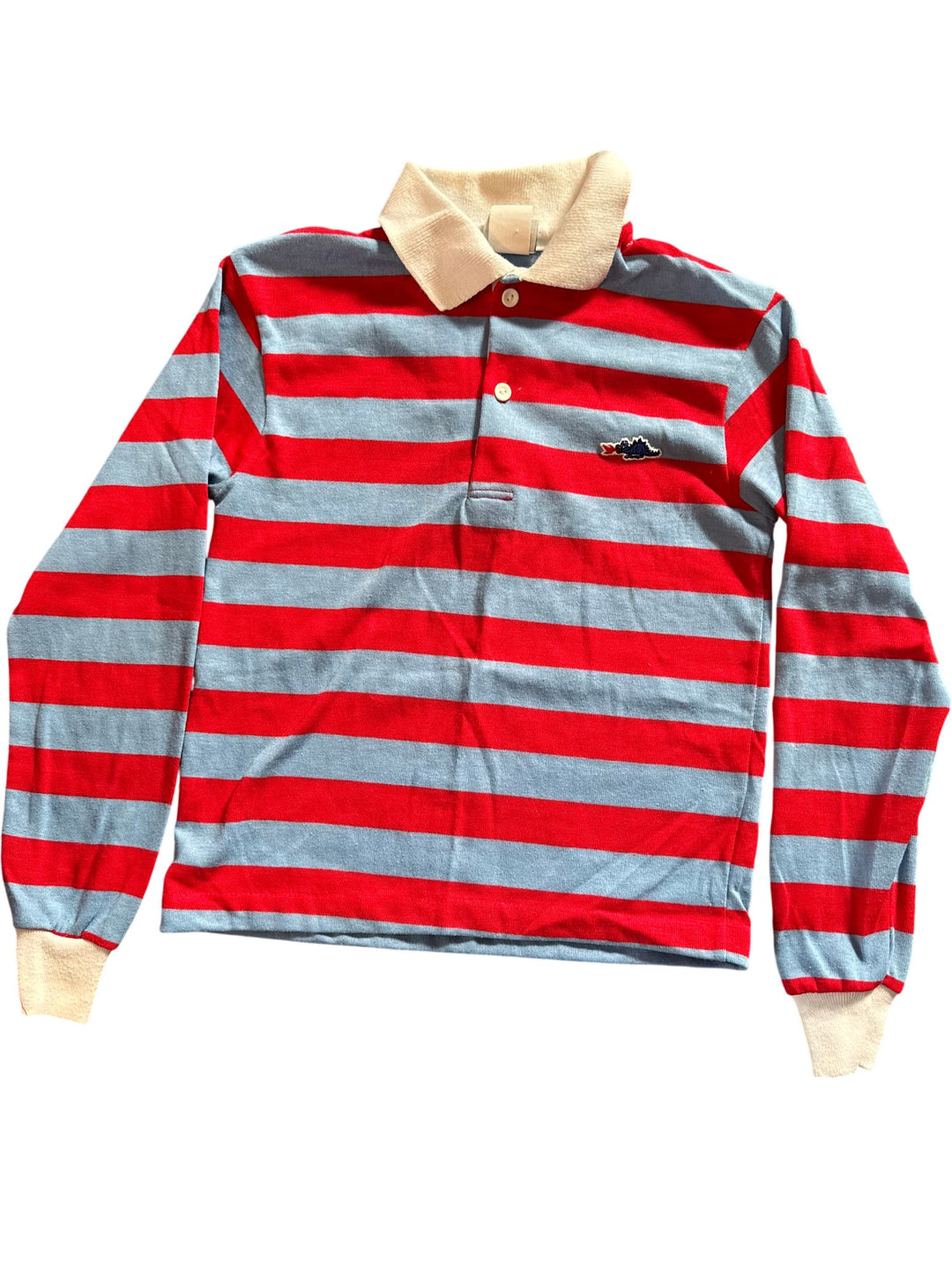 1980s Sears Striped Long Sleeve Rugby Shirt - Age 8/9 - Think Vintage ltd