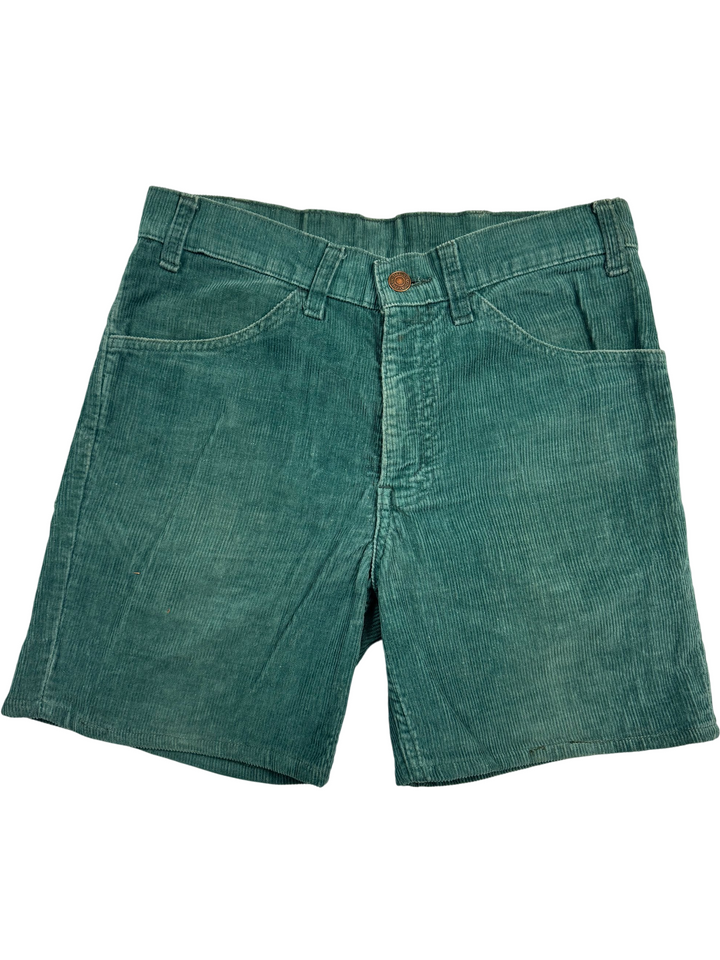 1980s Teal Corduroy Shorts - S - Think Vintage
