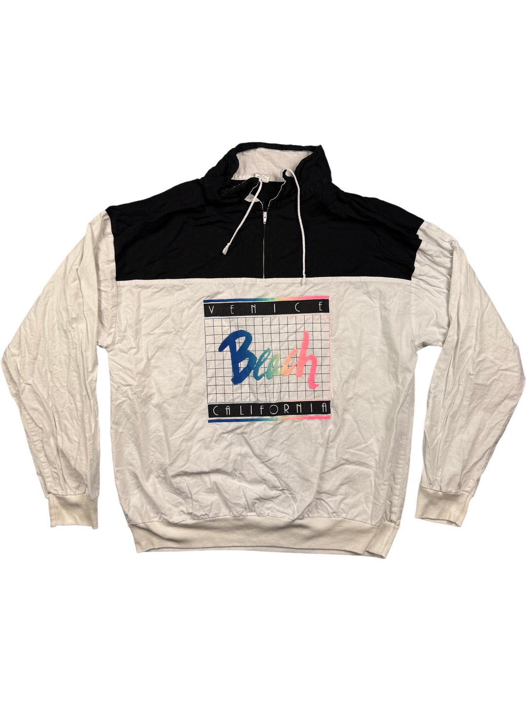 1980s Venice Beach Colourblock Sweatshirt - L - Think Vintage Online Ltd