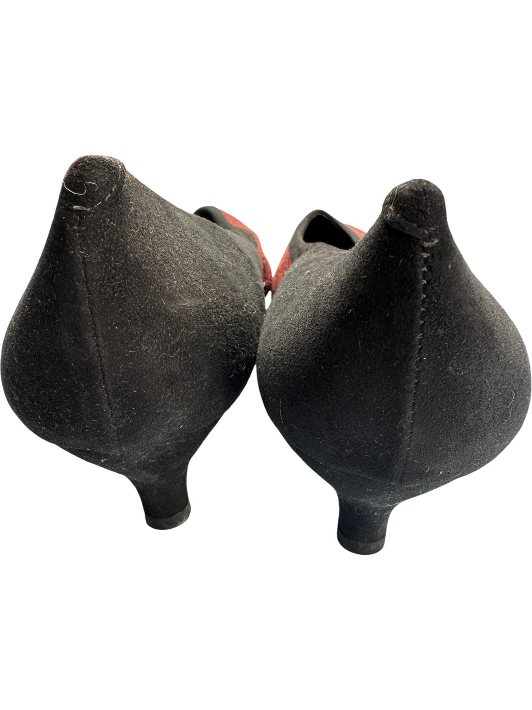 1980s Wall Call Red Black Pumps - 7.5 - Think Vintage ltd