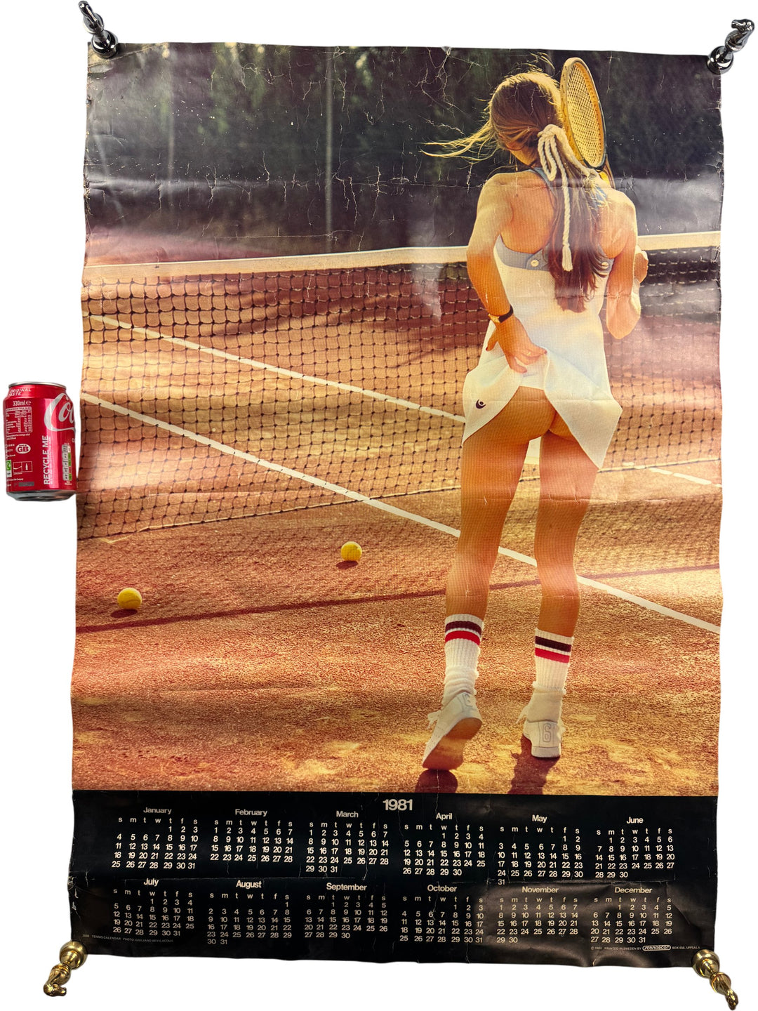 1981 Tennis Themed Calendar Classic Collectible Retro Decor - Think Vintage Online Ltd
