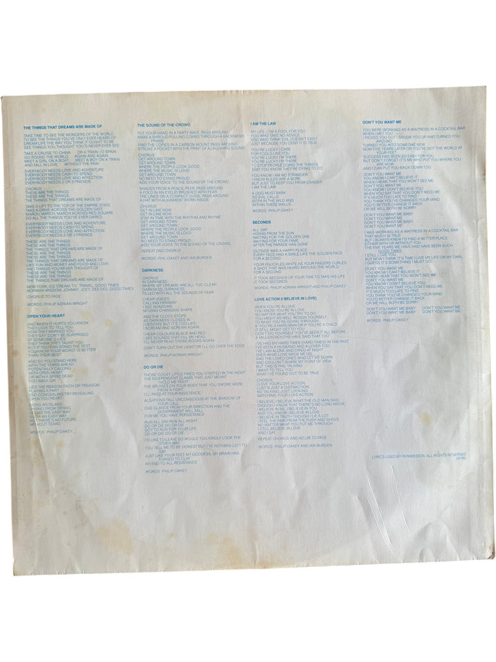 1981 The Human League Dare LPM - Fair - Think Vintage ltd