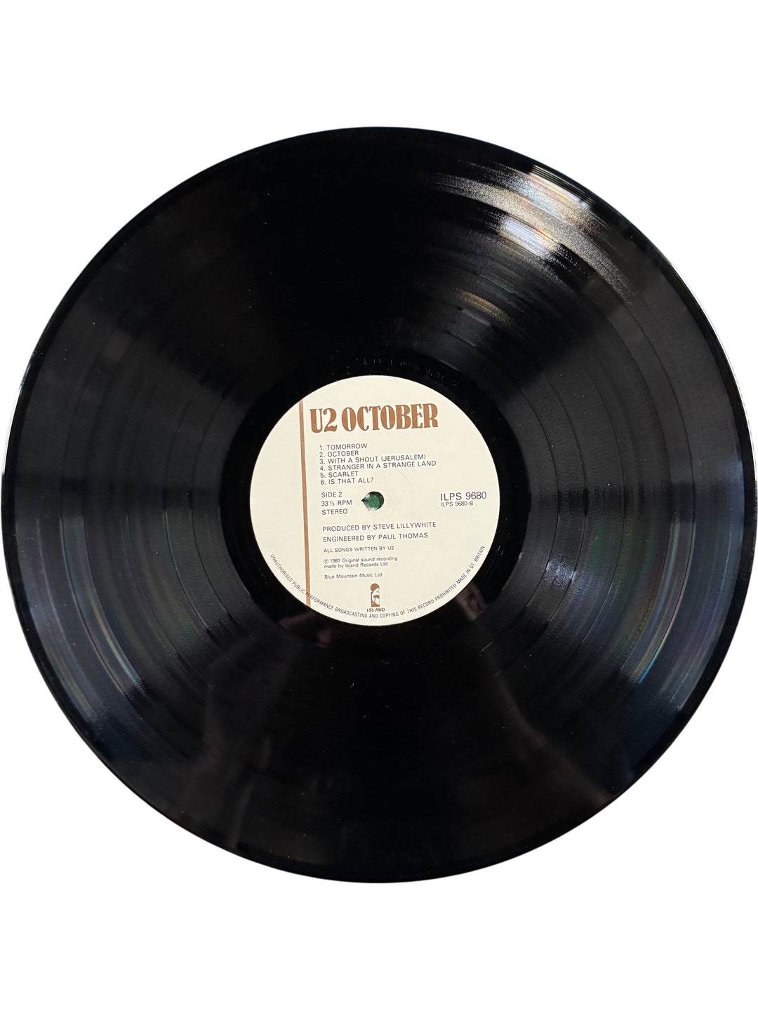 1981 U2 October Vinyl Album - Think Vintage