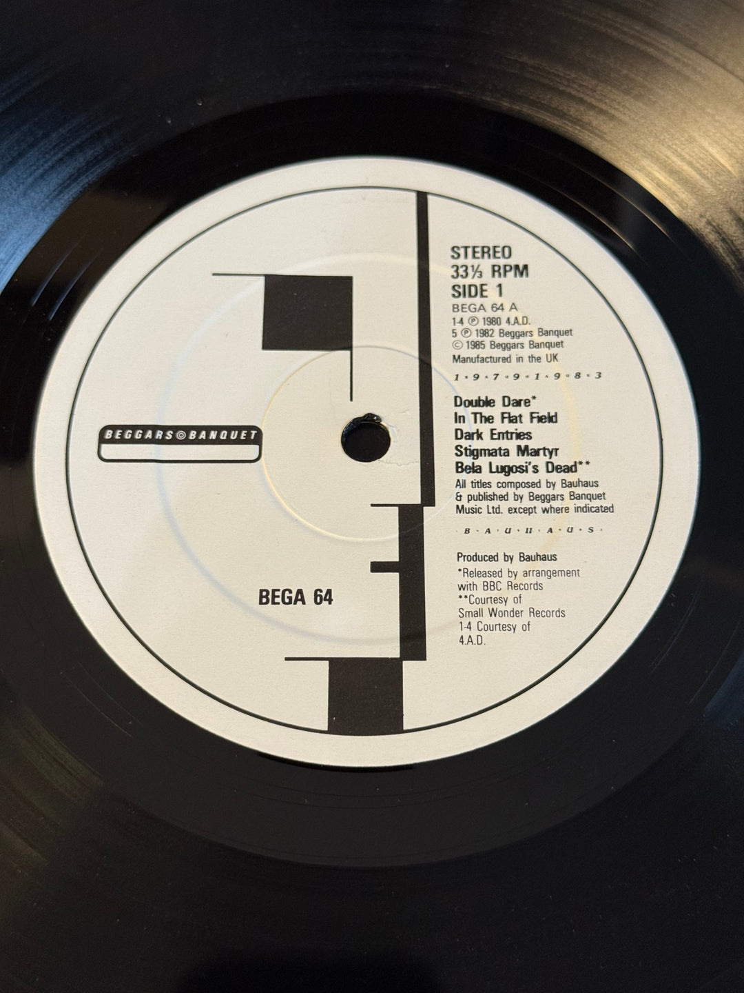 1983 Bauhaus Vinyl Record Album