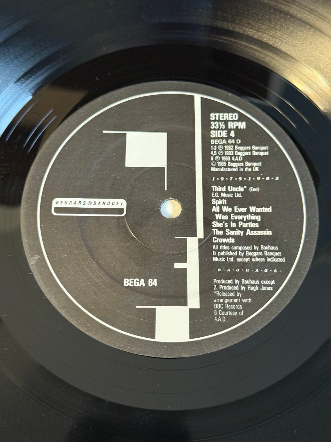 1983 Bauhaus Vinyl Record Album - Think Vintage Online Ltd