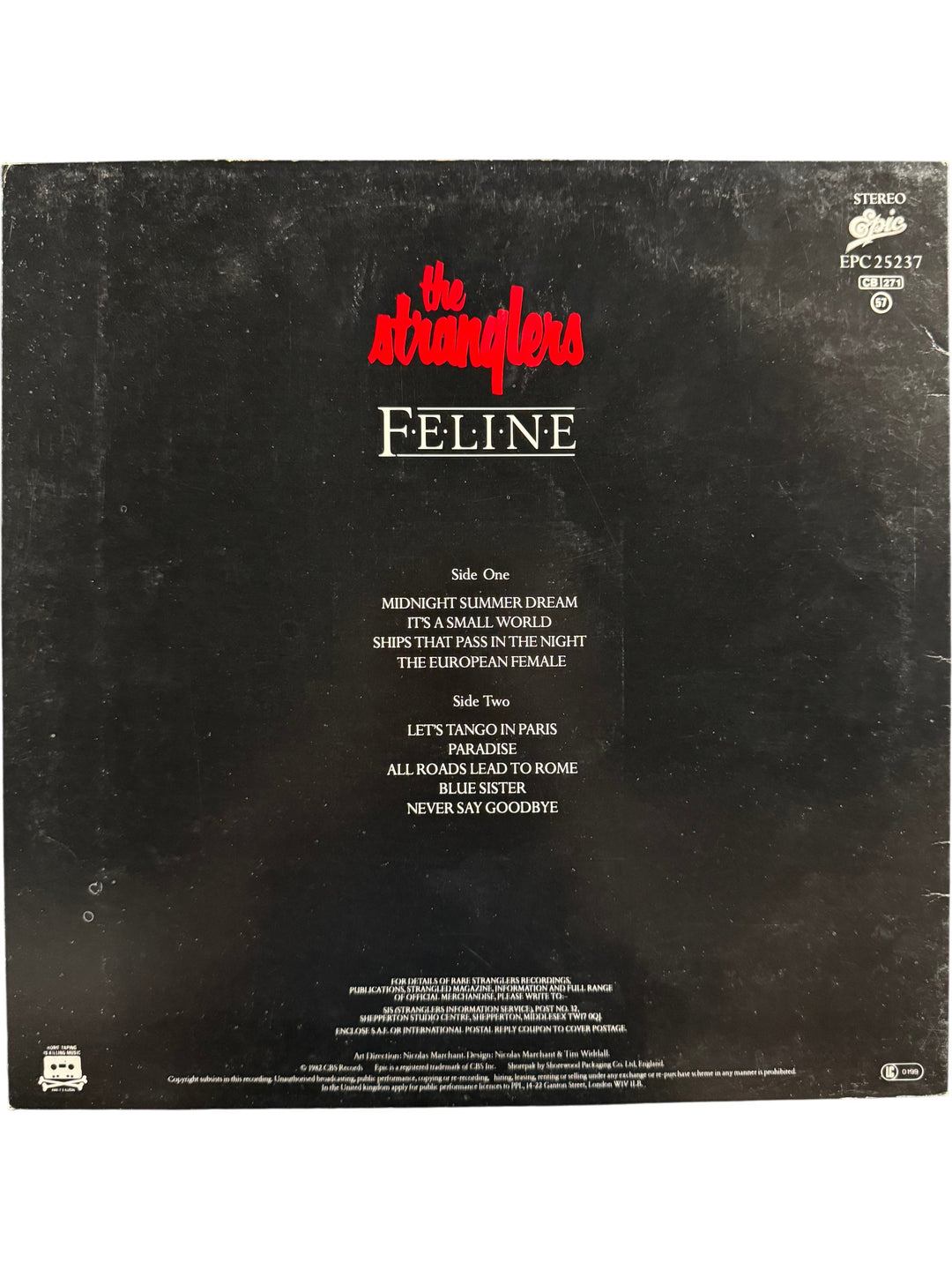 1983 Feline Album by The Stranglers - Think Vintage ltd