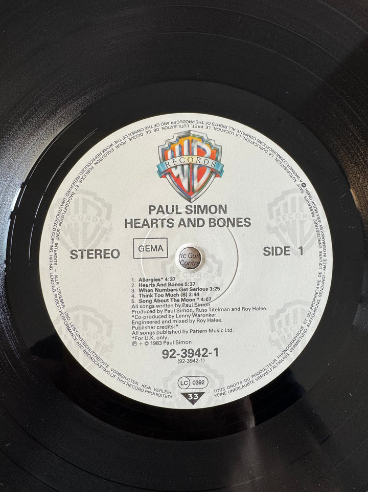 1983 Paul Simon Hearts And Bones Vinyl - Good - Think Vintage ltd