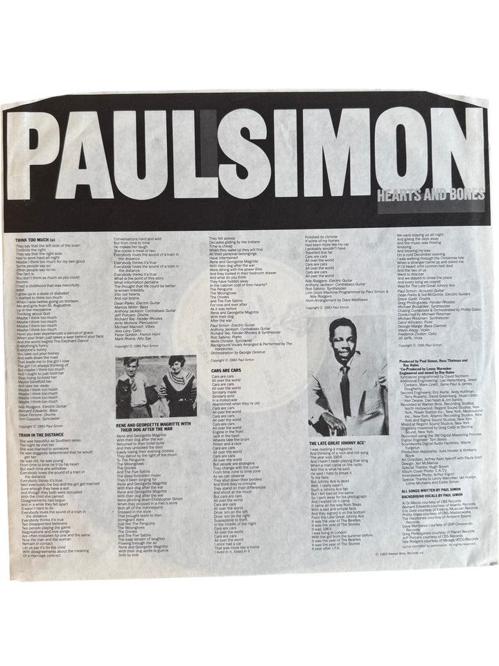 1983 Paul Simon Hearts And Bones Vinyl - Good - Think Vintage ltd