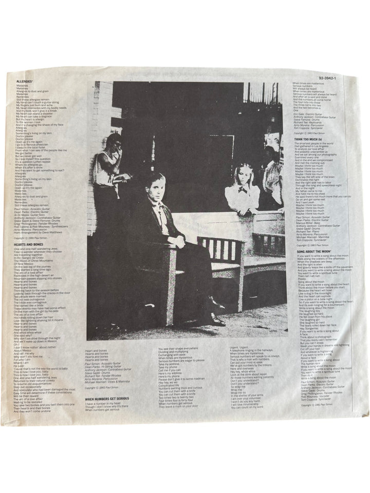1983 Paul Simon Hearts And Bones Vinyl - Good - Think Vintage ltd