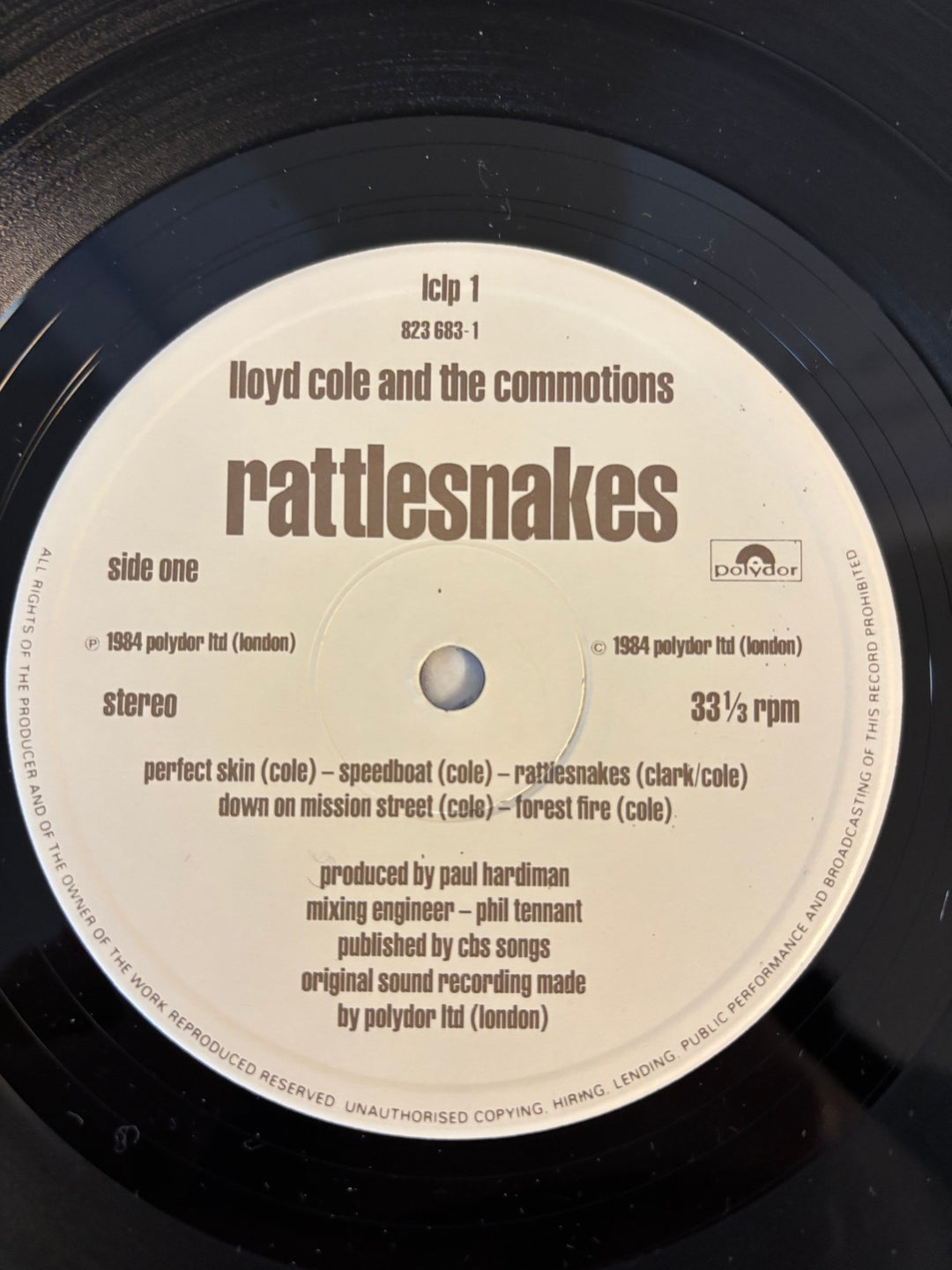 1984 Lloyd Cole and The Commotions Rattlesnakes Vinyl - NM/Mint - Think Vintage ltd