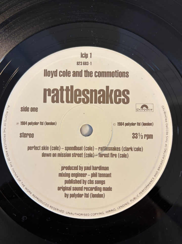1984 Lloyd Cole and The Commotions Rattlesnakes Vinyl - NM/Mint - Think Vintage ltd