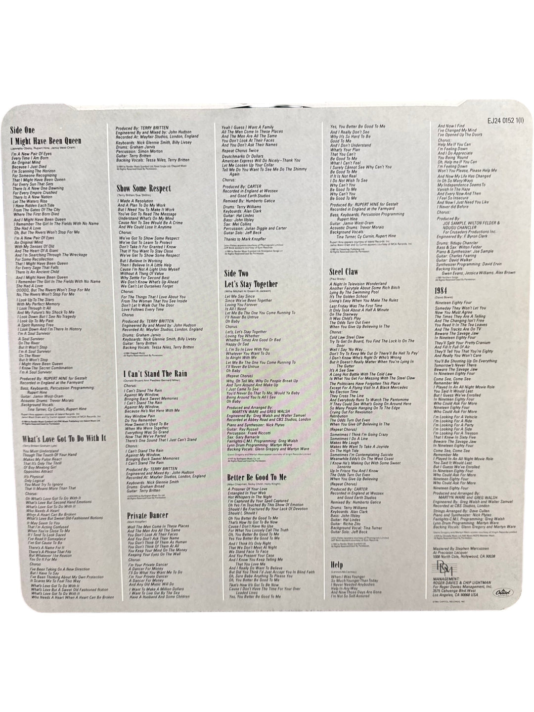 1984 Private Dancer Vinyl by Tina Turner - Think Vintage Online Ltd