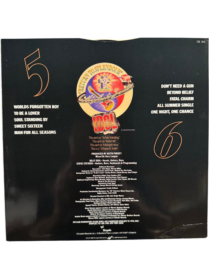 1986 Billy Idol Whiplash Smile Vinyl Record - Think Vintage