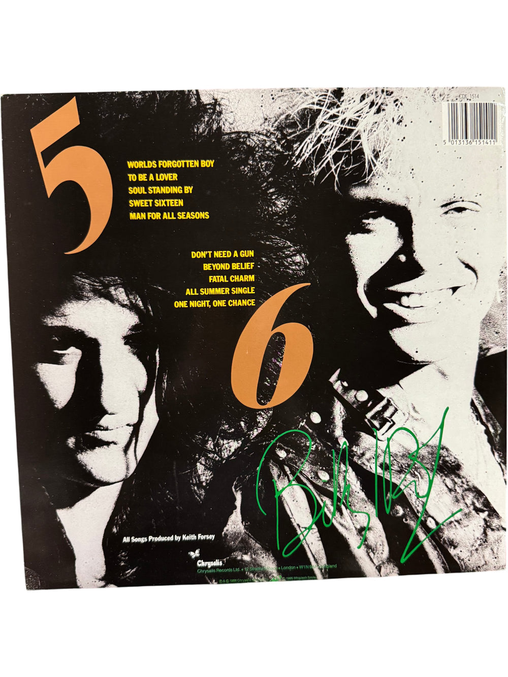 1986 Billy Idol Whiplash Smile Vinyl Record - Think Vintage Online Ltd