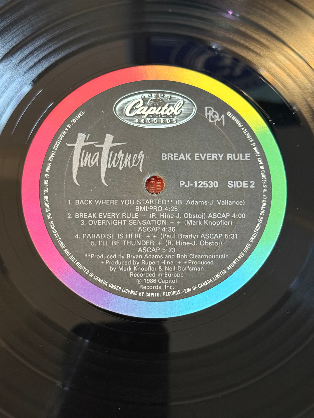 1986 Tina Turner Break Every Rule Vinyl