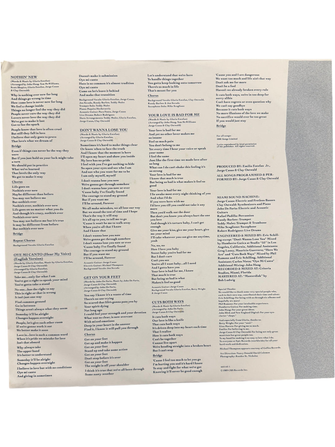 1989 Gloria Estefan Cuts Both Ways Vinyl Record - Think Vintage Online Ltd