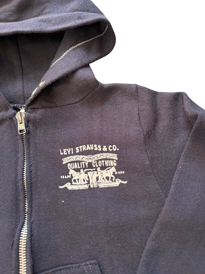 1990's Levi Strauss & Co. Navy Zip-Up Hoodie - Age 3-4 - Think Vintage ltd