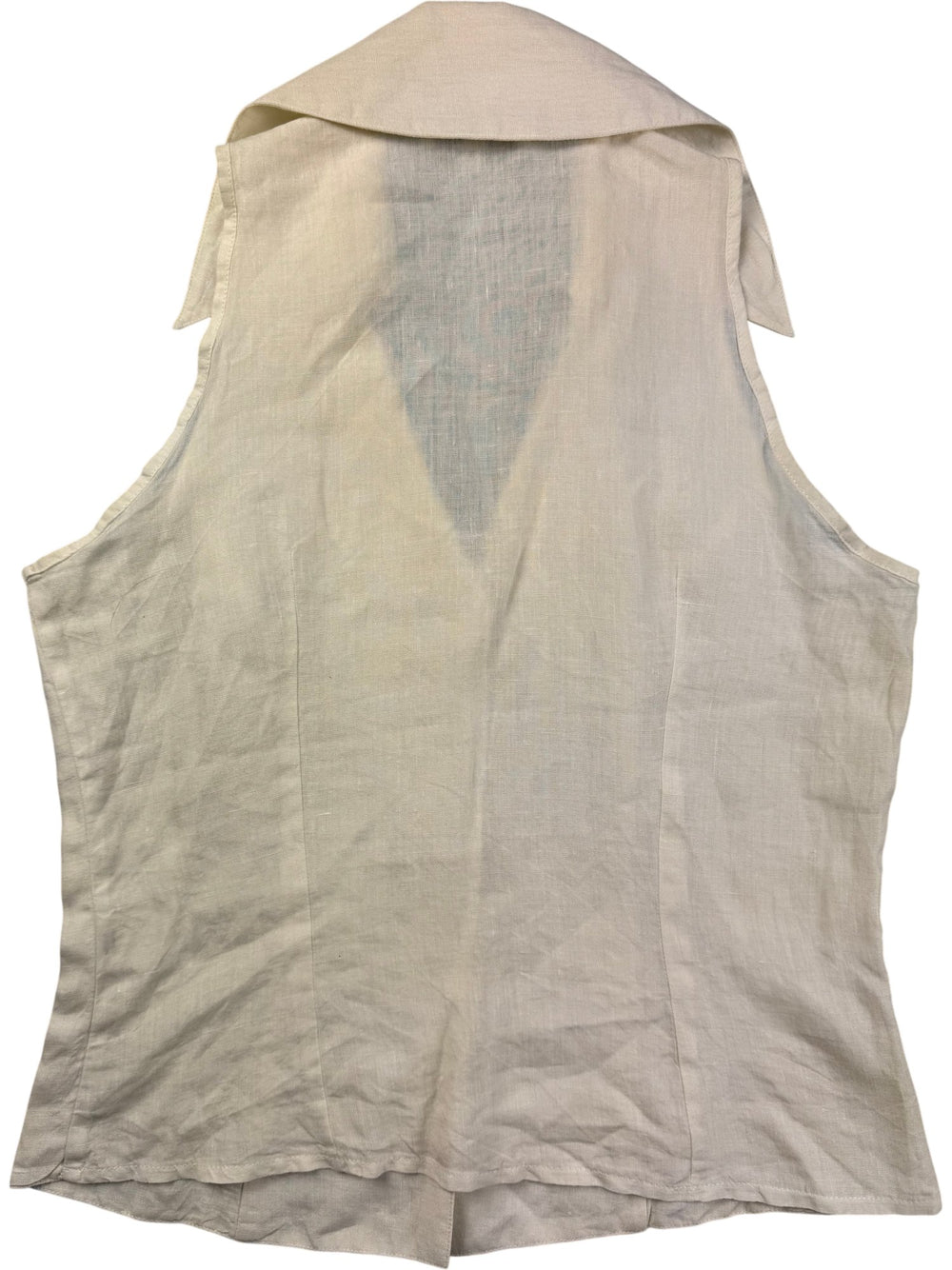 1990s Anne Fontaine Sleeveless Button-Up Blouse - M - Think Vintage ltd