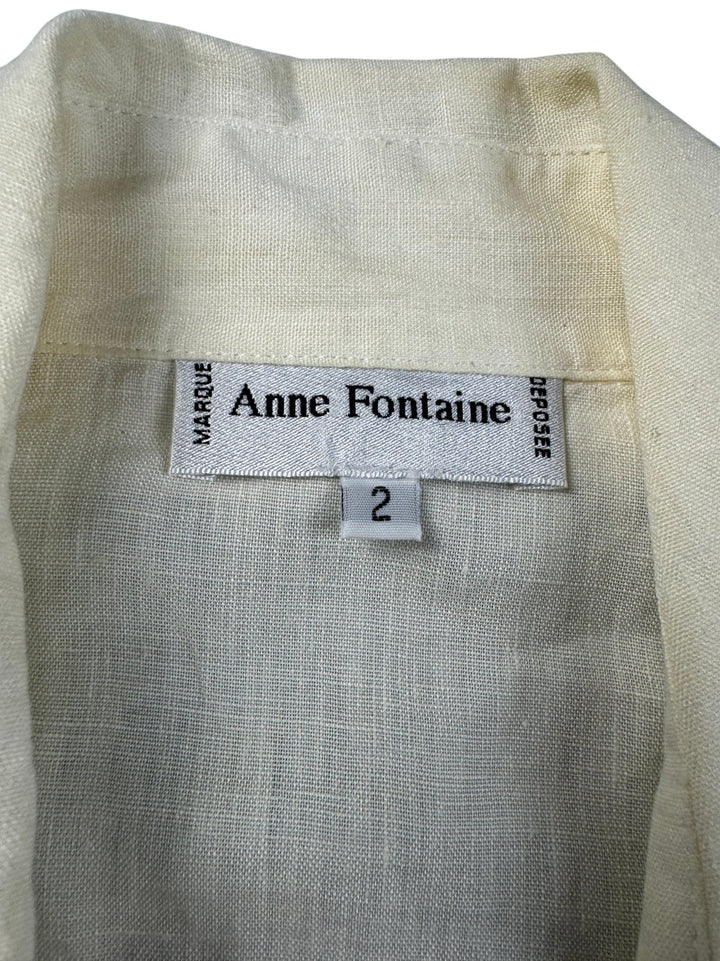 1990s Anne Fontaine Sleeveless Button-Up Blouse - M - Think Vintage ltd