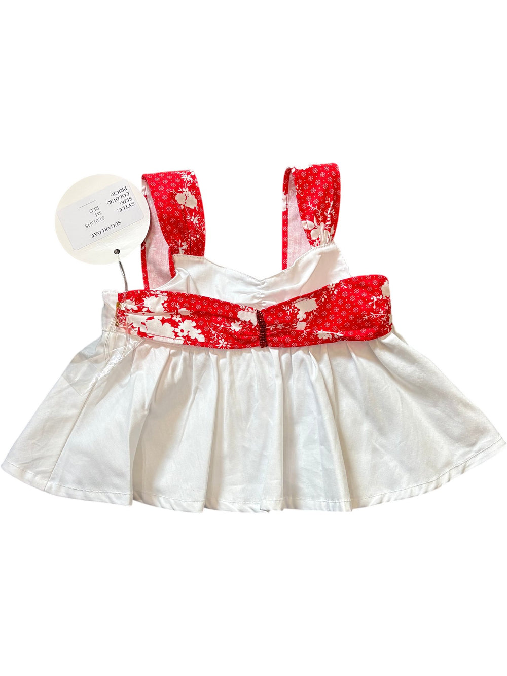1990s Floral Red and White Outfit Set - Age 2/3 - Think Vintage ltd