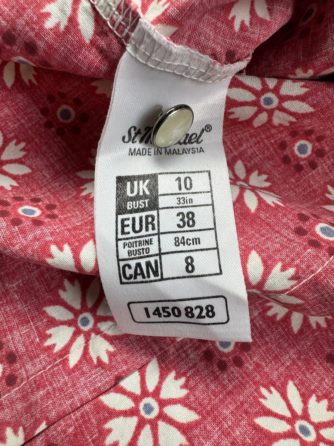 1990s St. Michael Floral Red Shirt - Think Vintage