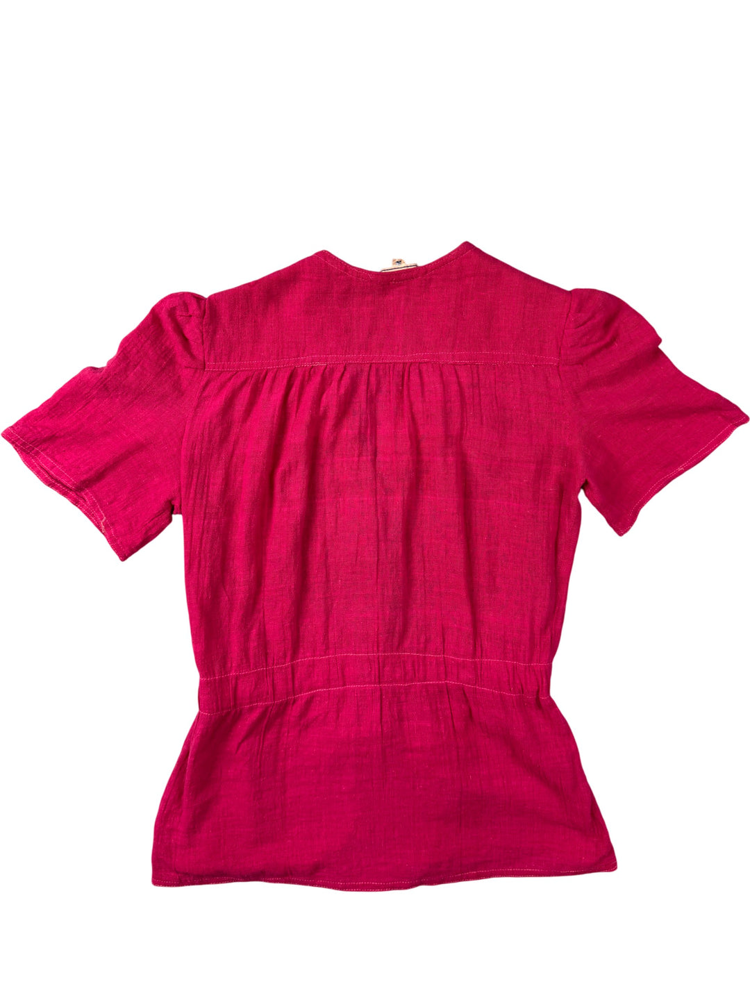 1970s Pink Cotton Short Sleeved Blouse