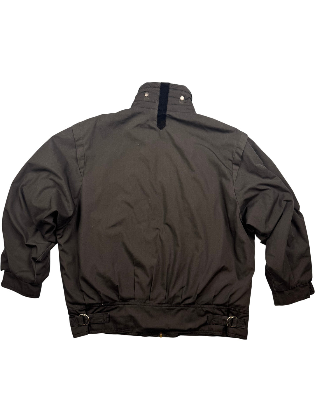 Dark Bomber Jacket with Zipper Details - M