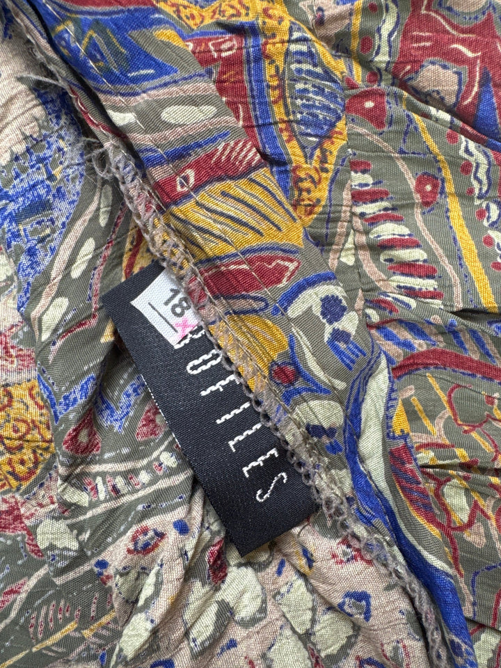 Paisley Patterned Flared Skirt - L - Think Vintage