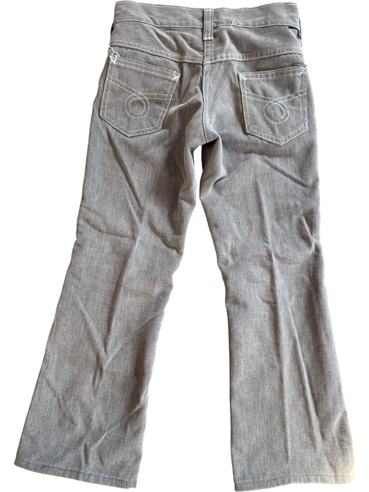 1970s Sears Grey Cord Flared Jeans - Age 11/12