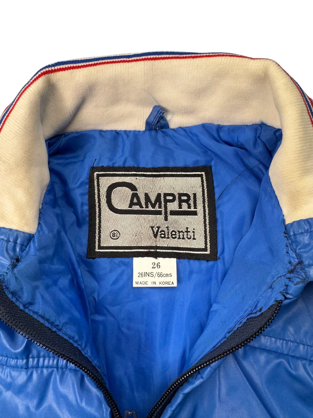 1970s Campri Valenti Blue and Red Bomber Jacket - Age 8/9