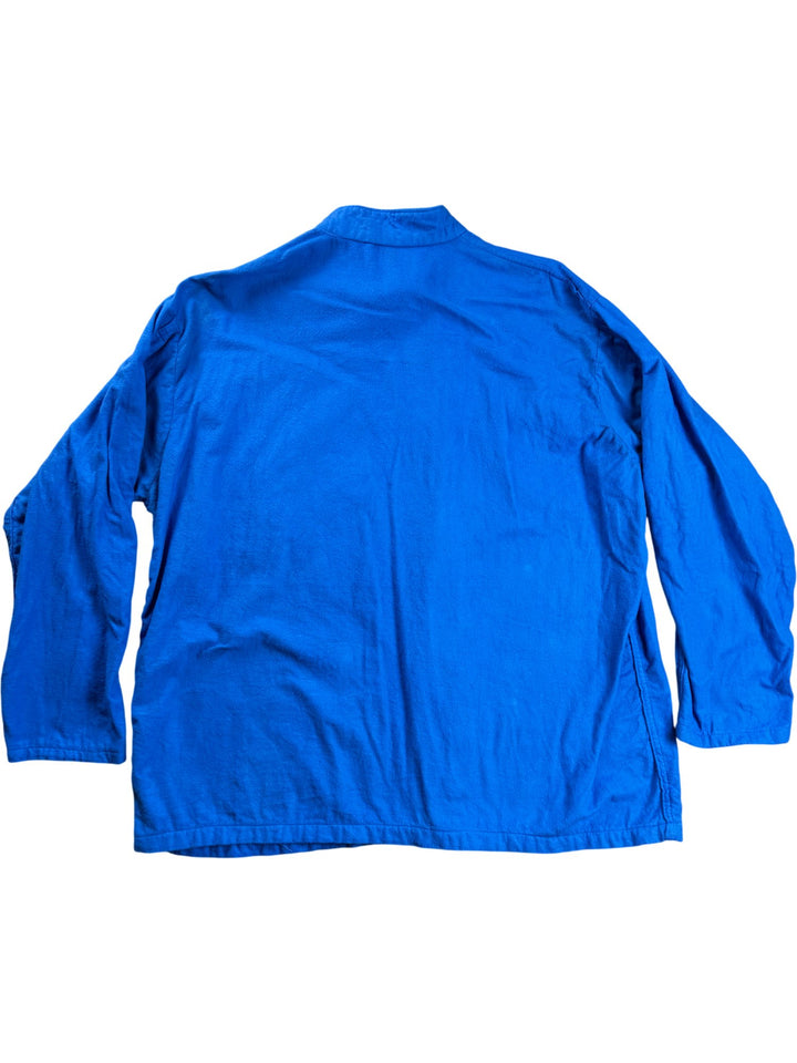 80s Blue Cotton Snap Fastened Shirt - XL