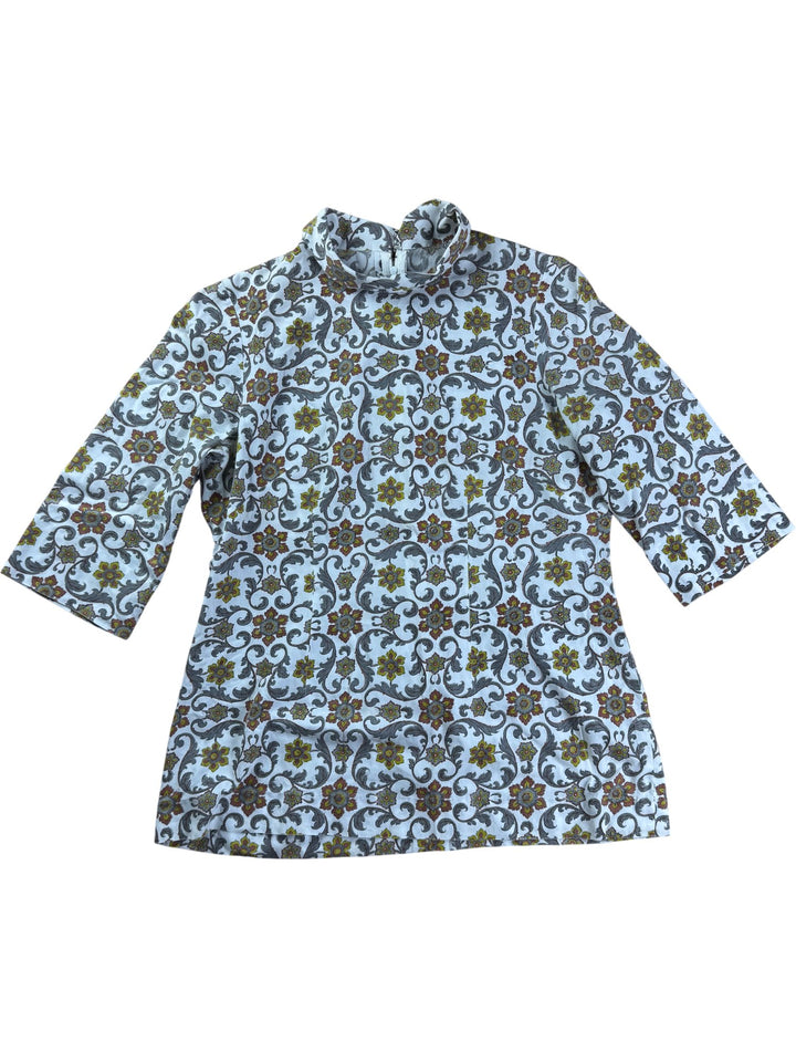1970s Floral Patterned Tunic Top - M