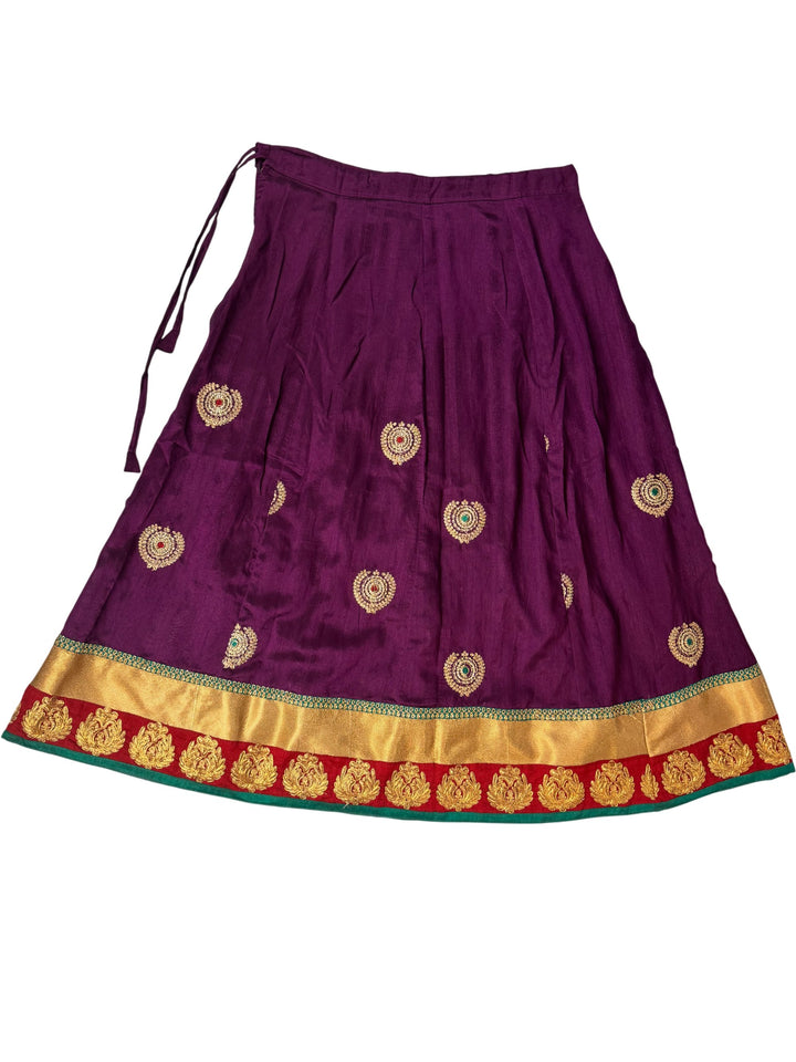 Vintage Embroidered Purple Maxi Skirt  - ONE SIZE - Think Vintage