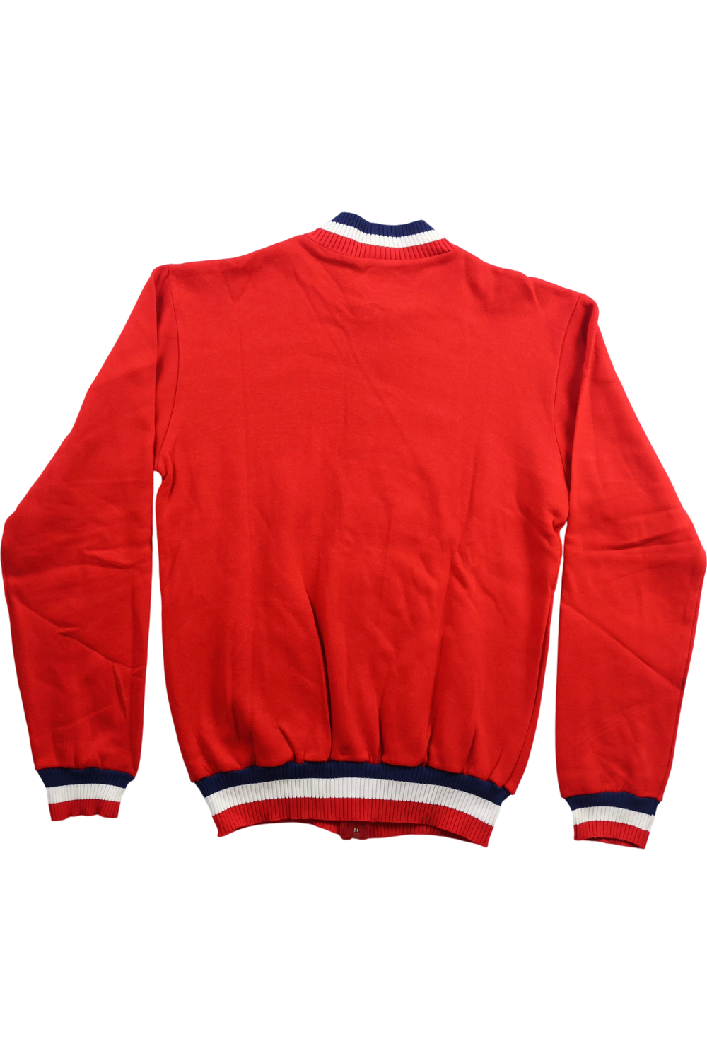80s Red Zip-Up Jumper - Think Vintage