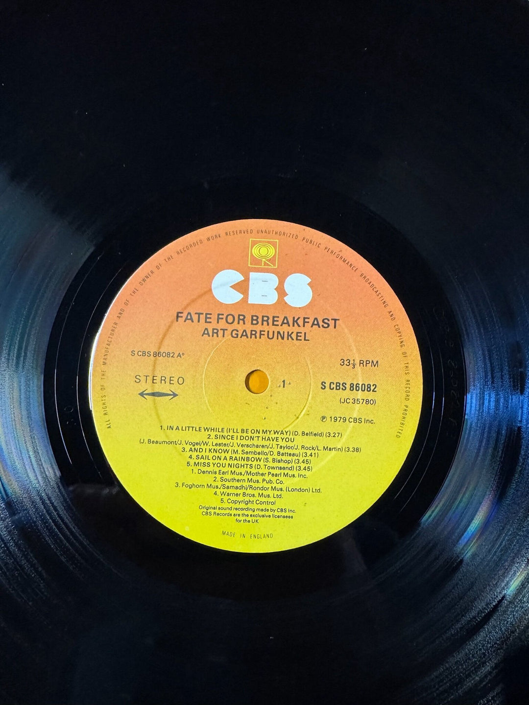 Art Garfunkel Fate For Breakfast Vinyl Record - Very Good