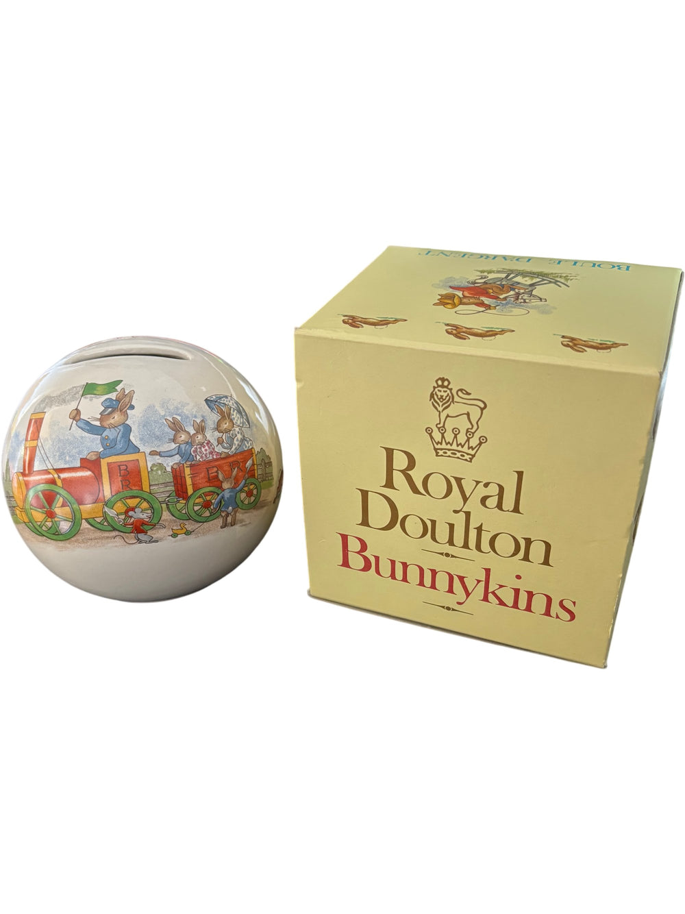 Vintage Royal Doulton Bunnykins Money Ball Box Collectible Ceramic Money Box - Think Vintage