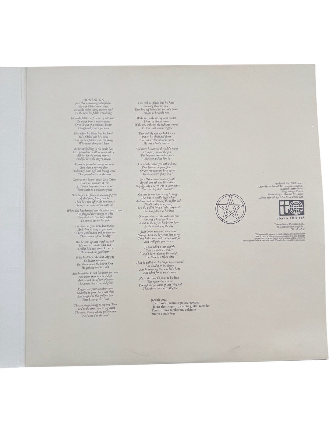 Pentangle Cruel Sister Vinyl Record - Very Good