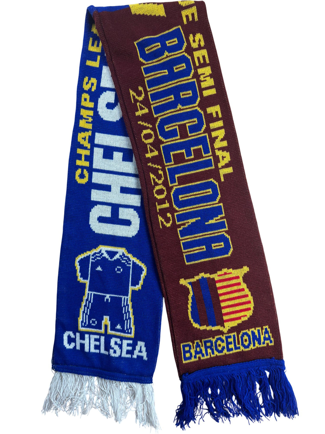 2012 Chelsea Vs Barcelona Football Scarf - Think Vintage ltd