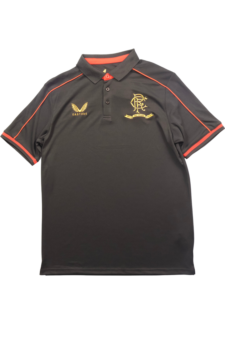 2022 Rangers Black Polo Shirt - L - Think Vintage Online Ltd