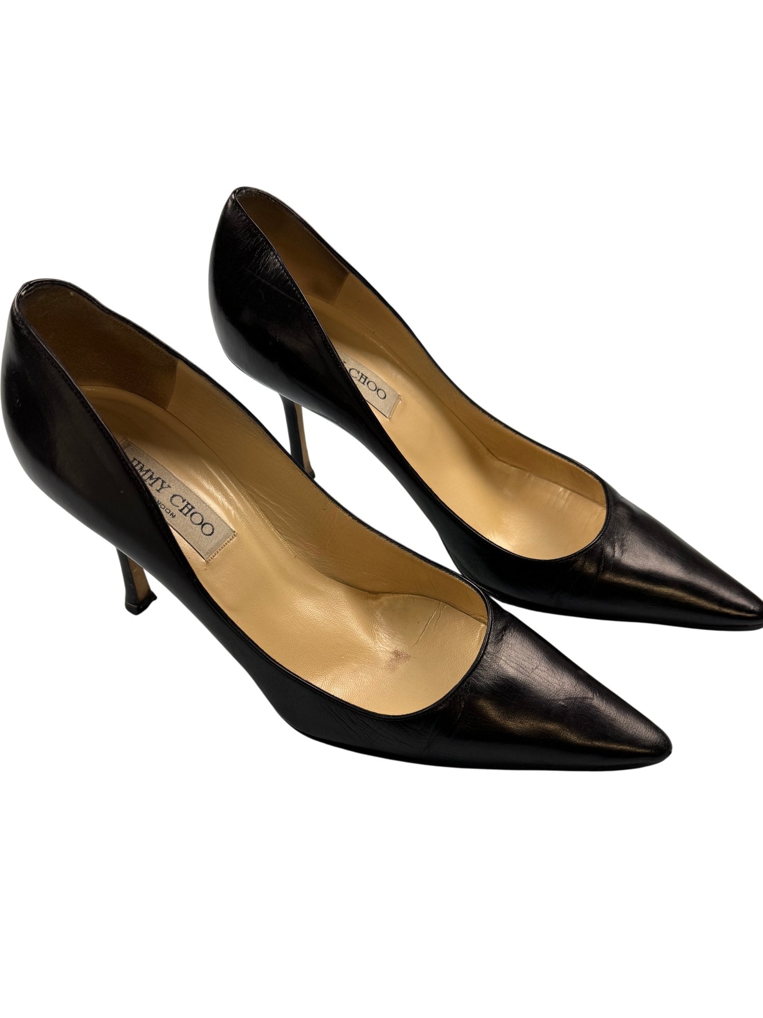 Jimmy Choo Black Leather Heels - Size 7