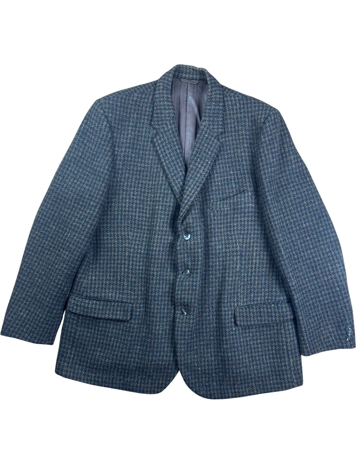 Harris Tweed Houndstooth Wool Blazer - L