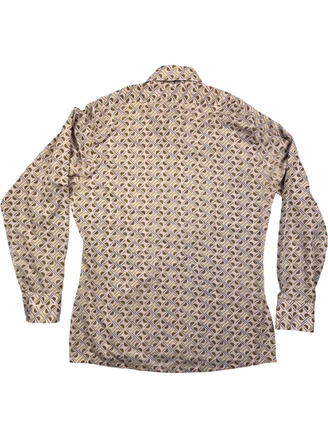 1970s Geometric Patterned Long Sleeved Shirt -  L