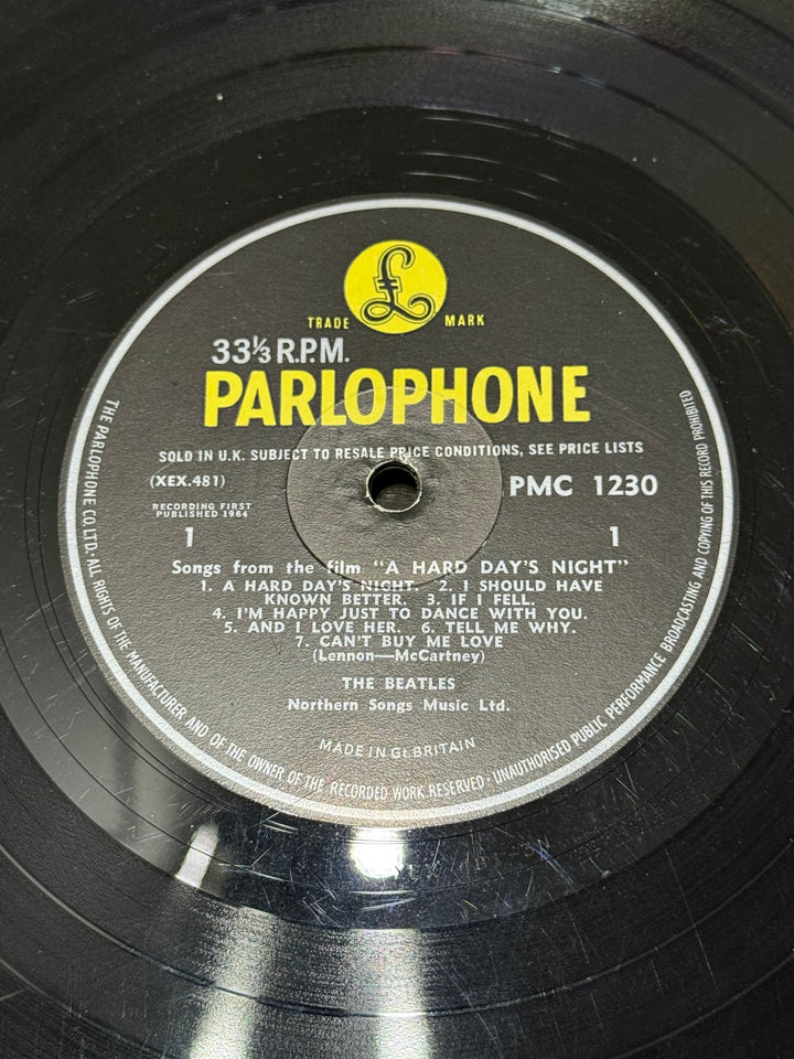 1964 Beatles A Hard Day's Night Parlophone Vinyl - 1st Press