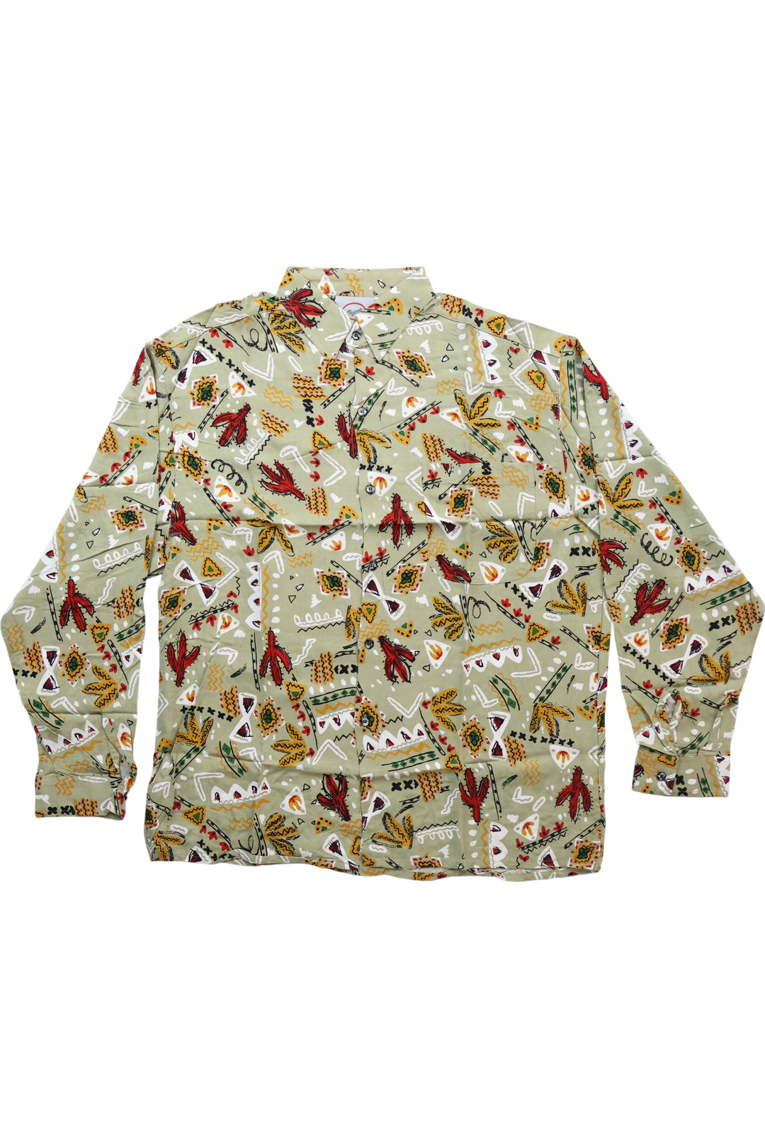 Cactus Print Patterned Long Sleeved Shirt - Think Vintage