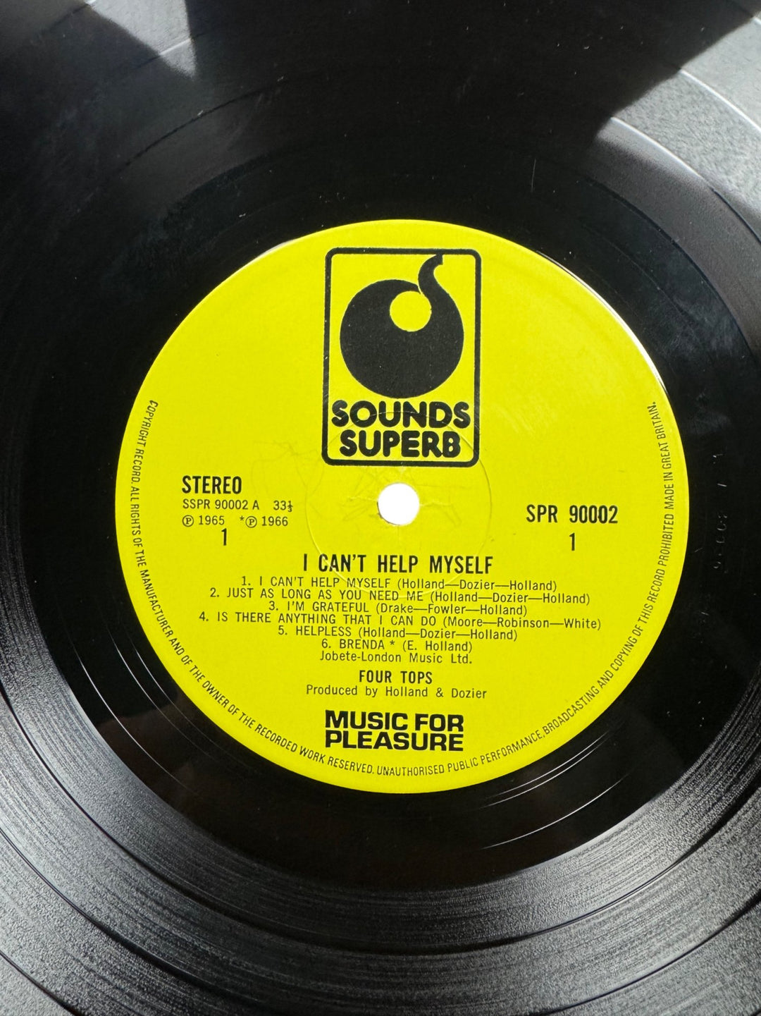 Four Tops I Can't Help Myself Album - Good
