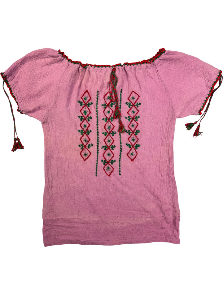 Shakuntala's Pink Embroidered Blouse - Think Vintage