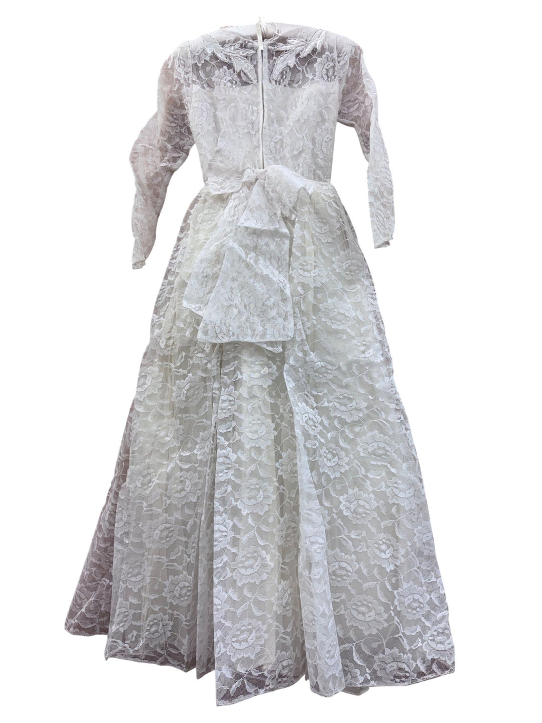 1960s White Lace Wedding Dress